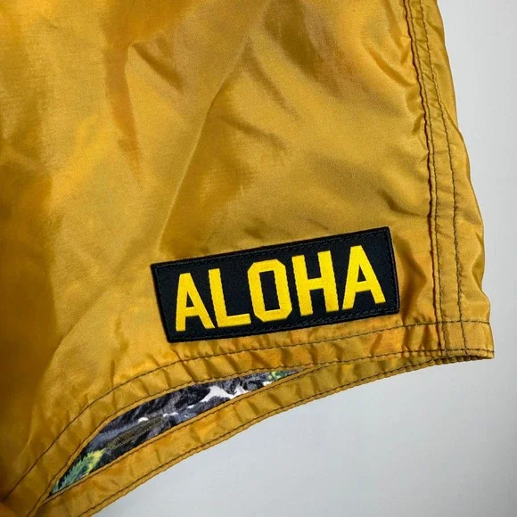 VTG Birdwell Beach Britches Mens 36 Yellow Board Shorts Swim Trunks California